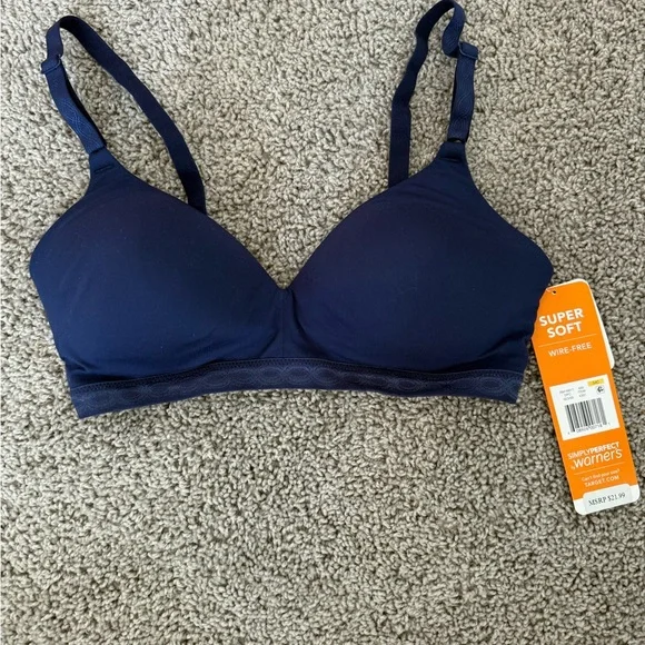 Warner's Super Soft Wire-Free Bra - Dark Blue - Picture 1 of 2